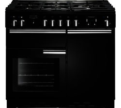 RANGEMASTER  Professional Dual Fuel Range Cooker - Black & Chrome